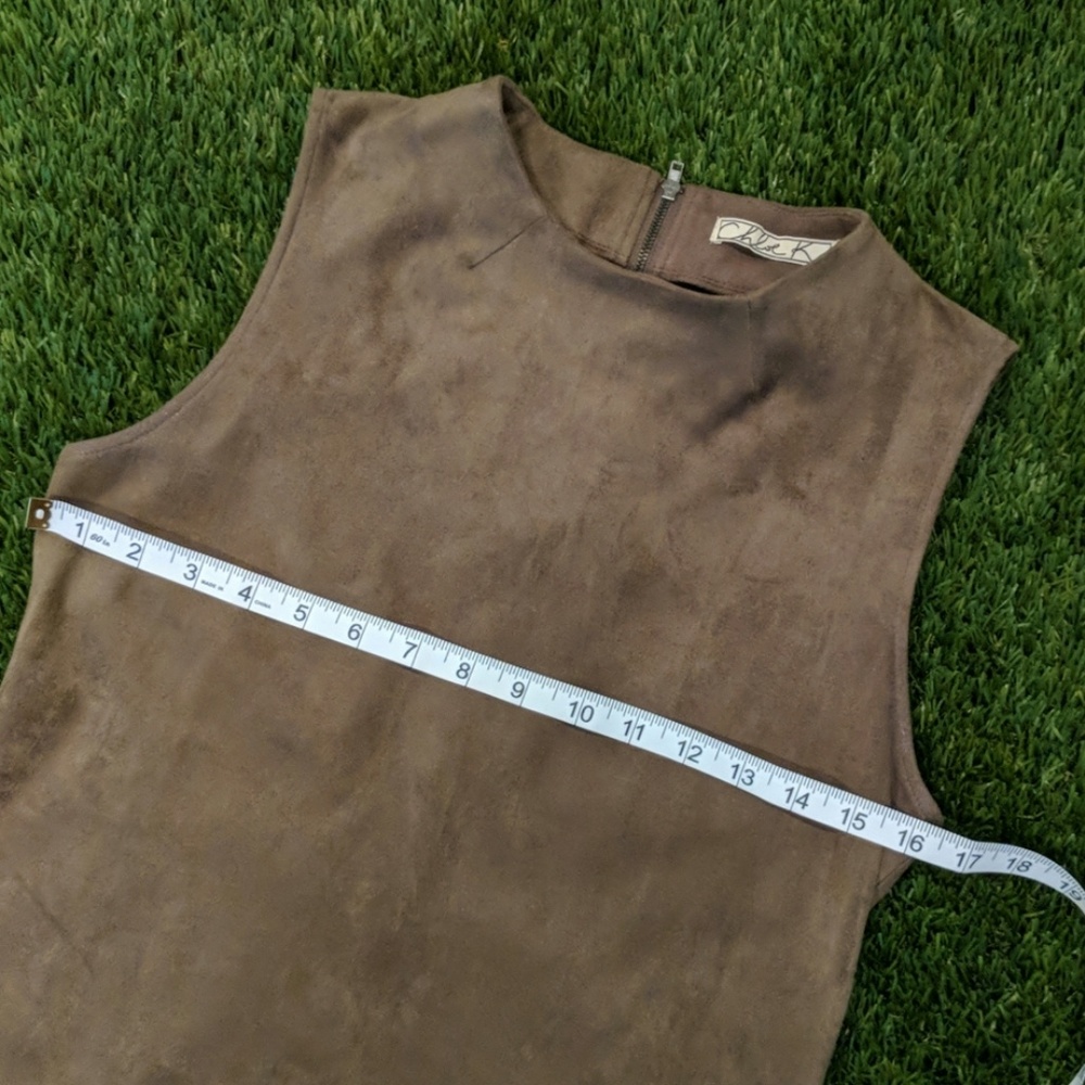 Suede shift dress